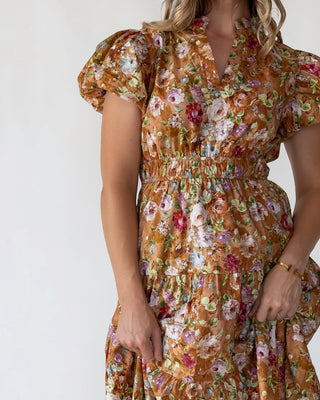 Britton Terracotta Floral Maxi Dress - JO+CO