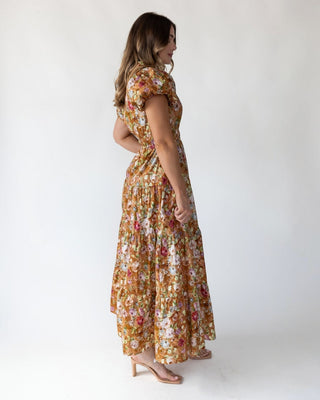Britton Terracotta Floral Maxi Dress - JO+CO