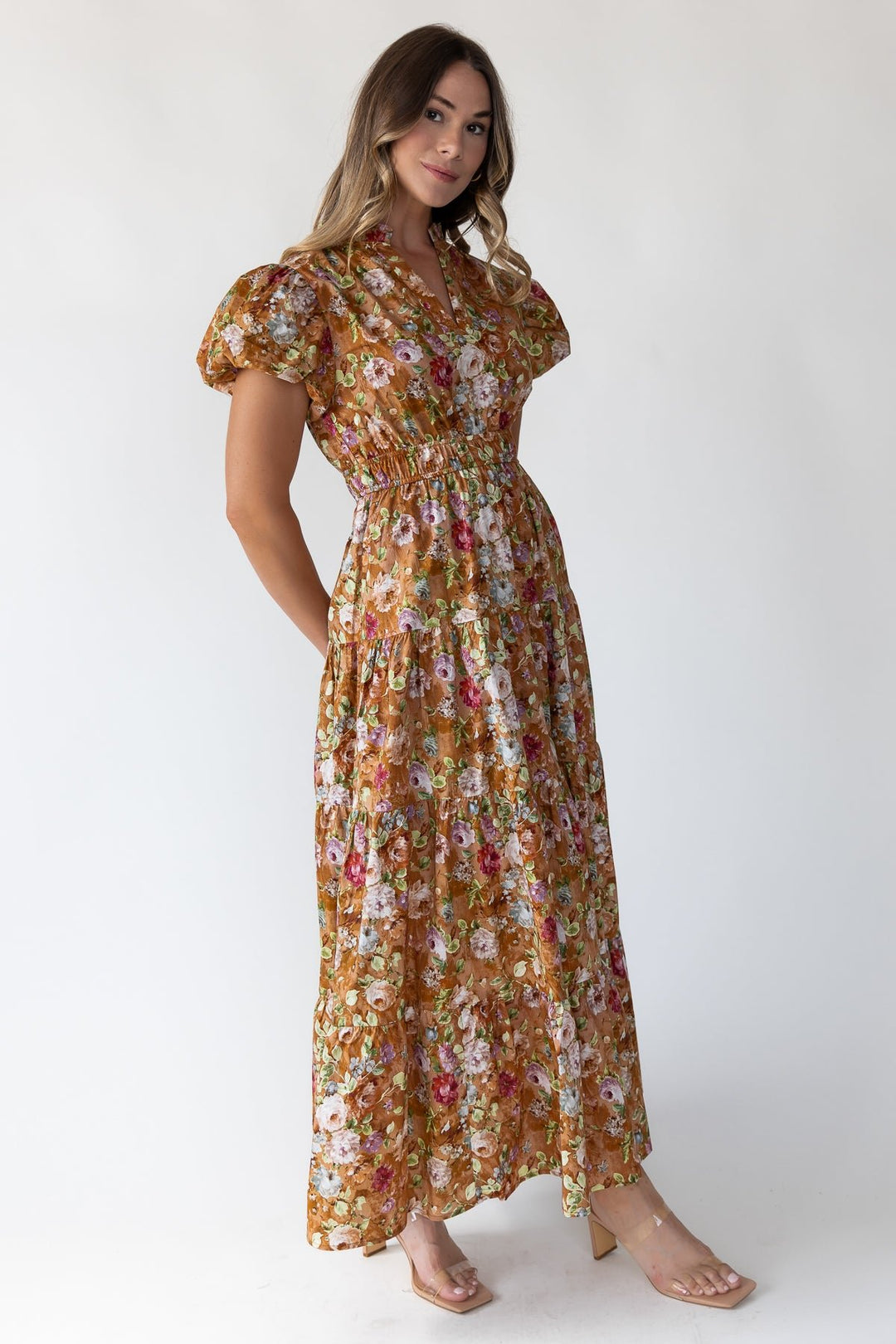 Britton Terracotta Floral Maxi Dress - JO+CO