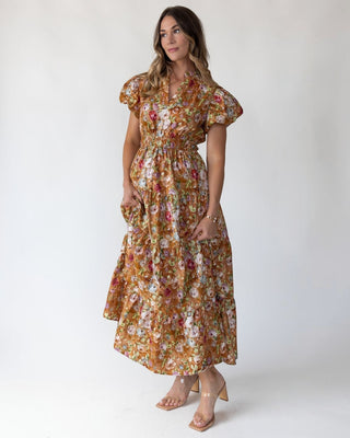 Britton Terracotta Floral Maxi Dress - JO+CO