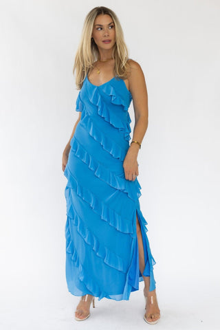 Caelyn Blue Tiered Maxi Dress - Final Sale - JO+CO