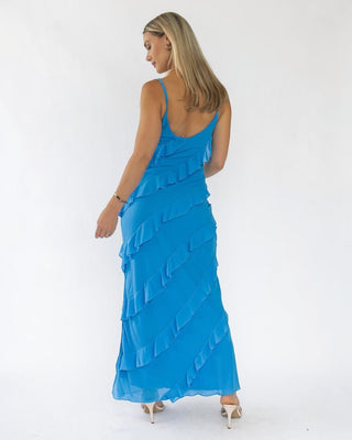 Caelyn Blue Tiered Maxi Dress - Final Sale - JO+CO