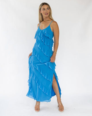 Caelyn Blue Tiered Maxi Dress - Final Sale - JO+CO
