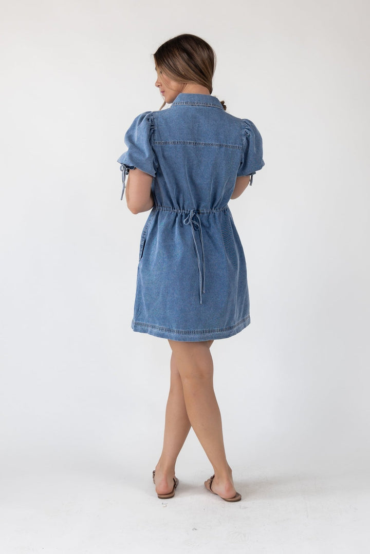 Camden Tie - Back Denim Mini Dress - Final Sale - JO+CO