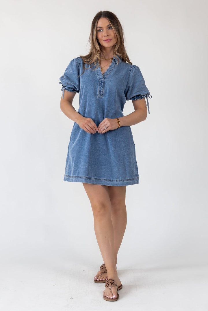 Camden Tie - Back Denim Mini Dress - Final Sale - JO+CO