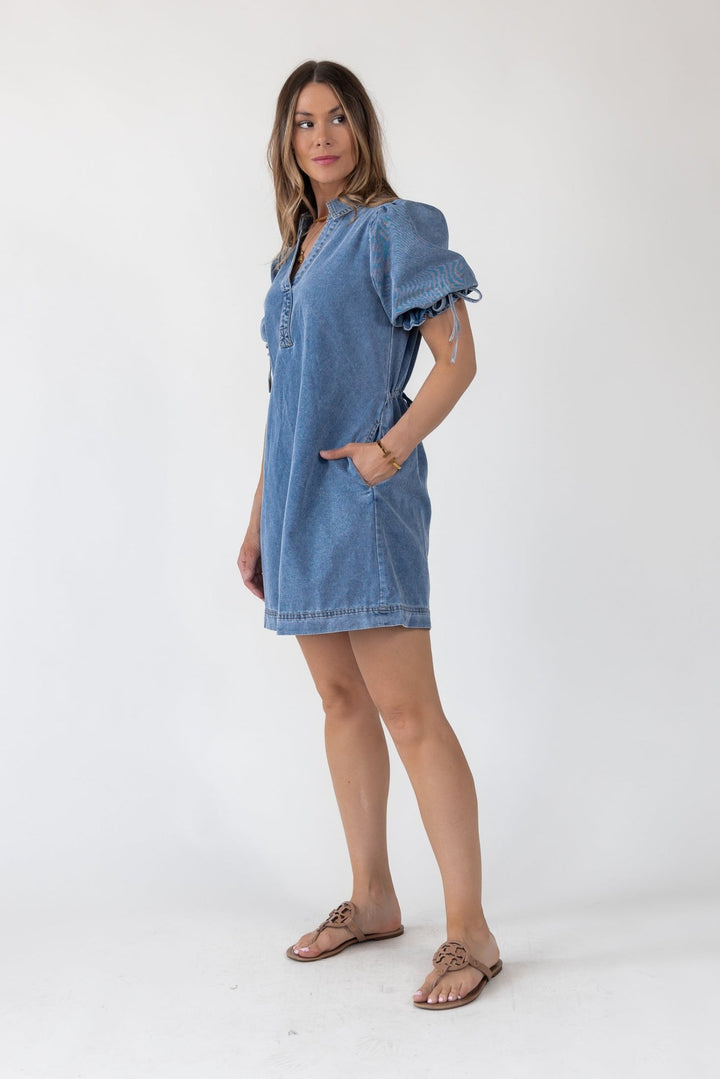 Camden Tie - Back Denim Mini Dress - Final Sale - JO+CO