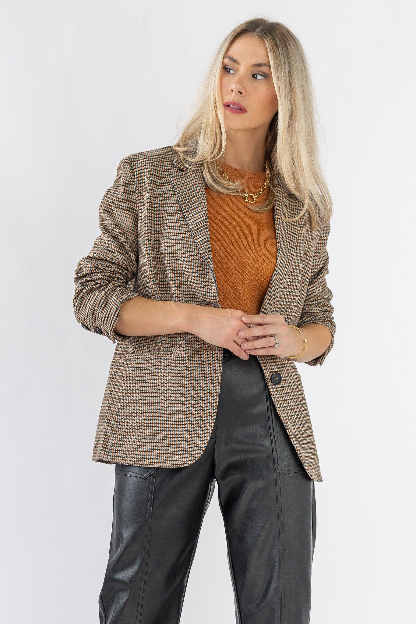 Check Me Out Houndstooth Blazer - JO+CO