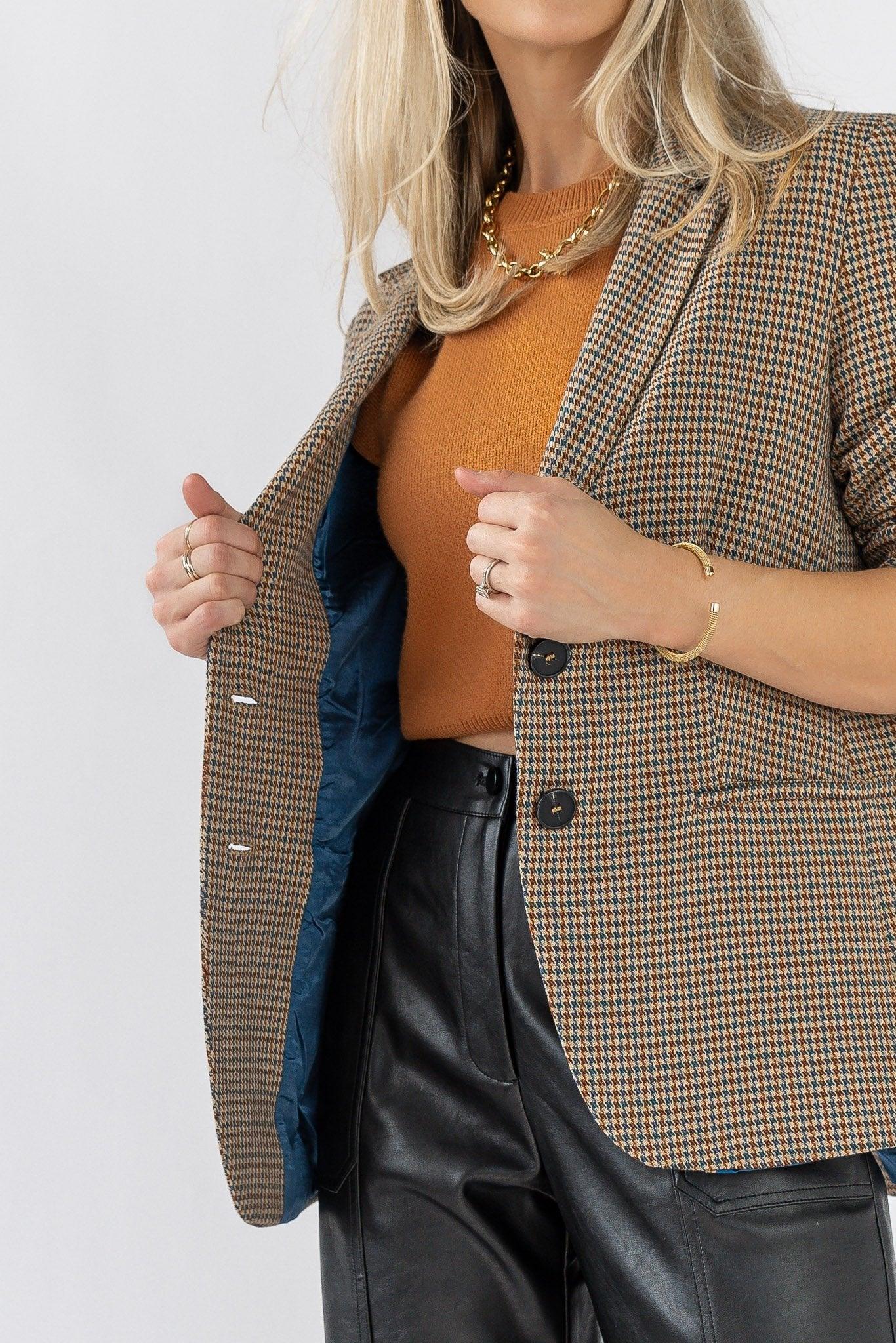 Check Me Out Houndstooth Blazer - JO+CO