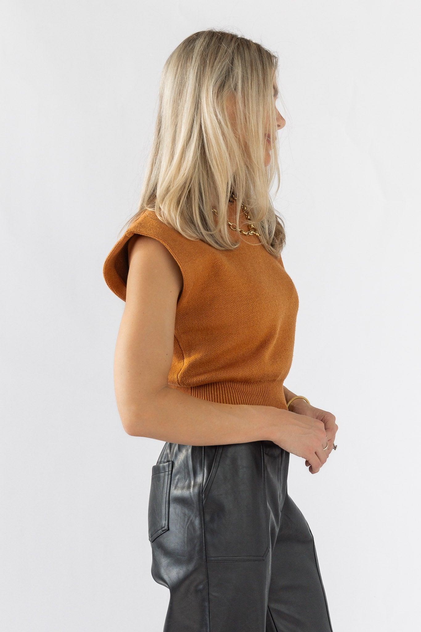 Cozy Commute Crop Sweater - Camel - JO+CO