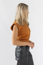 Cozy Commute Crop Sweater - Camel - JO+CO