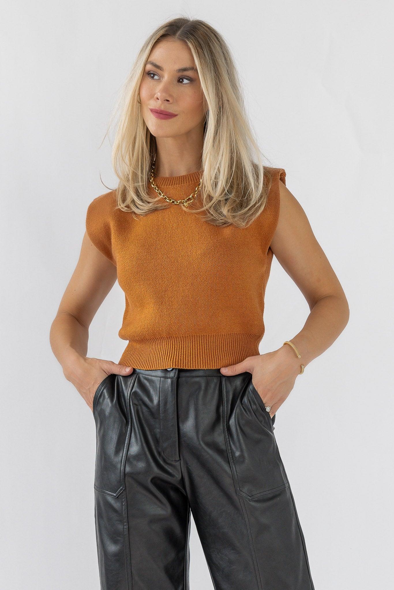 Cozy Commute Crop Sweater - Camel - JO+CO