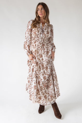 Ember Cream Floral Maxi Dress - JO+CO