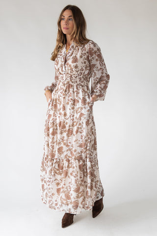 Ember Cream Floral Maxi Dress - JO+CO
