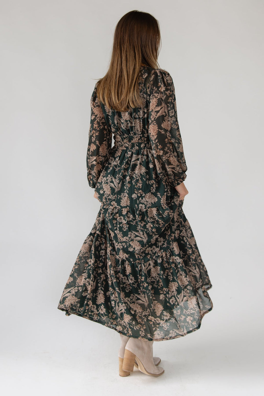 Ember Green Floral Maxi Dress - JO+CO