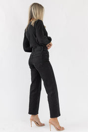 Everyday Plisse Wrap Bodysuit - Black - JO+CO