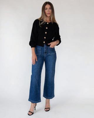 Fallon Black Button Knit Cardigan - JO+CO