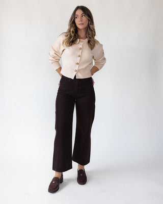 Fallon Cream Button Knit Cardigan - JO+CO