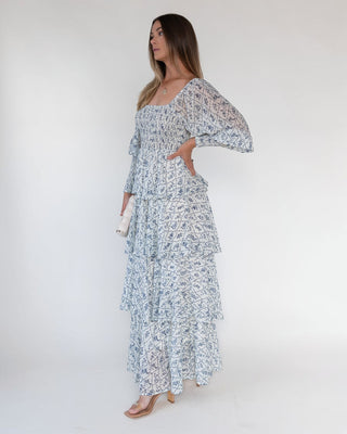 Florence Cream Floral Tiered Maxi Dress - JO+CO