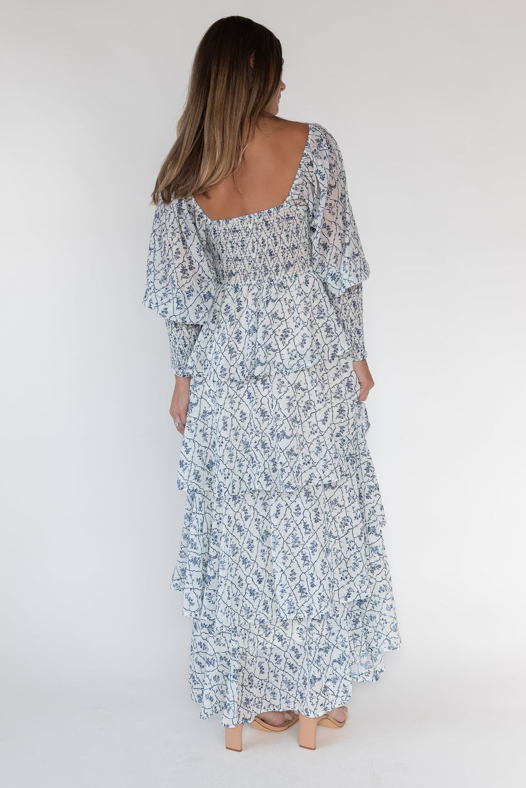 Florence Cream Floral Tiered Maxi Dress - JO+CO