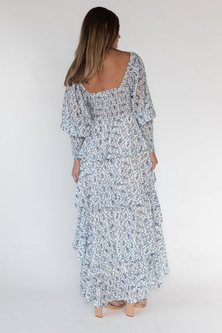 Florence Cream Floral Tiered Maxi Dress - JO+CO