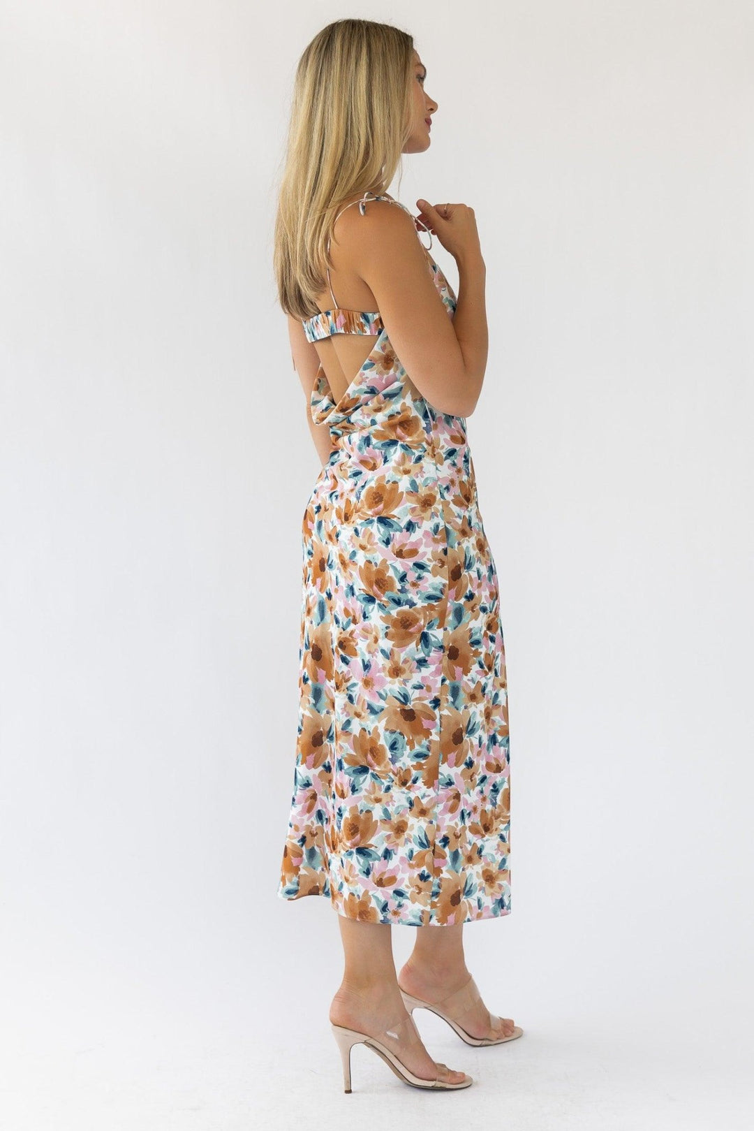 Gemma Floral Cami Cowl Back Dress - Final Sale - JO+CO