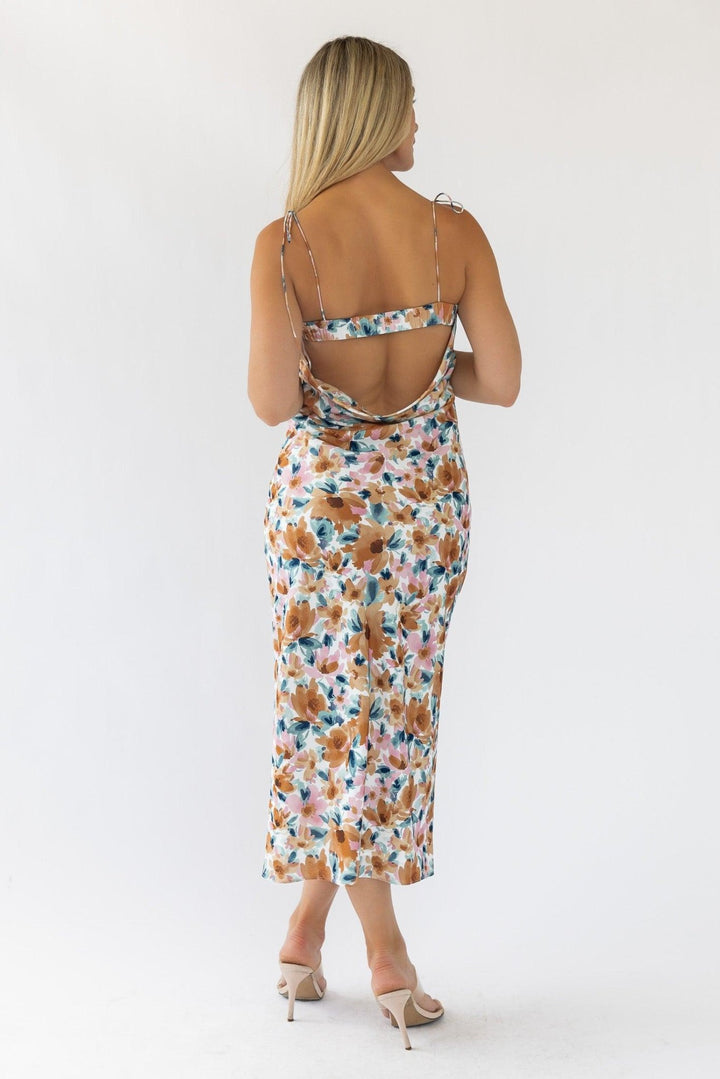 Gemma Floral Cami Cowl Back Dress - Final Sale - JO+CO