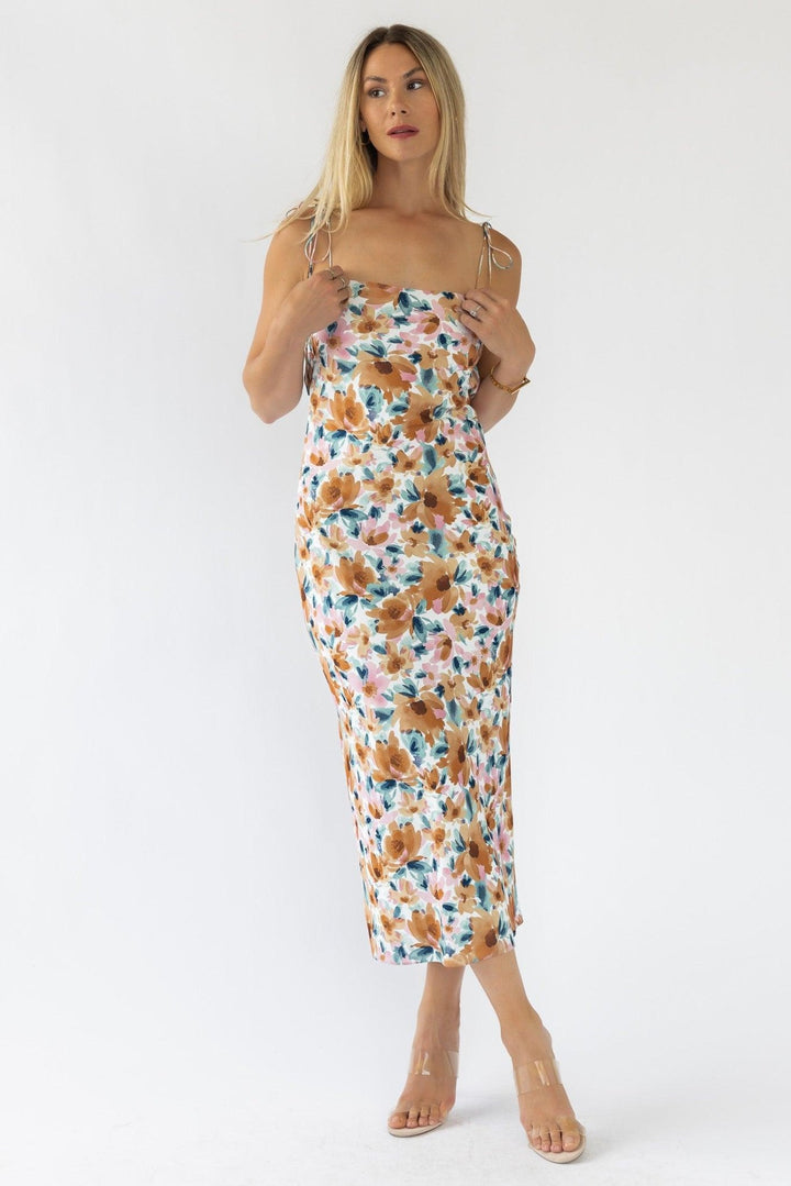 Gemma Floral Cami Cowl Back Dress - Final Sale - JO+CO
