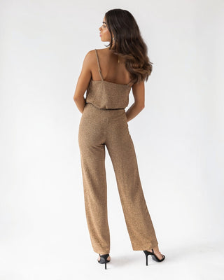 Jove Gold Lurex Pants - Final Sale - JO+CO