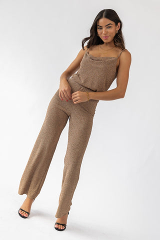 Jove Gold Lurex Pants - Final Sale - JO+CO