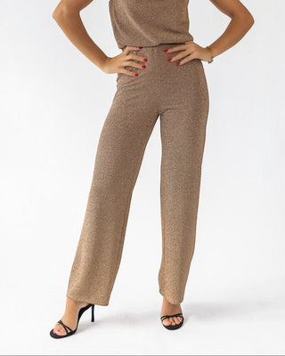 Jove Gold Lurex Pants - Final Sale - JO+CO