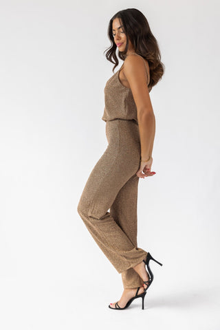 Jove Gold Lurex Pants - Final Sale - JO+CO