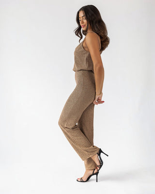 Jove Gold Lurex Pants - Final Sale - JO+CO
