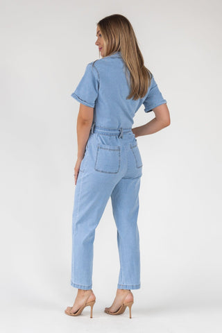 Kendall Denim Washed Jumpsuit - Final Sale - JO+CO