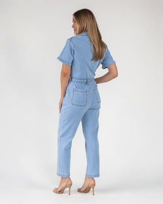 Kendall Denim Washed Jumpsuit - Final Sale - JO+CO