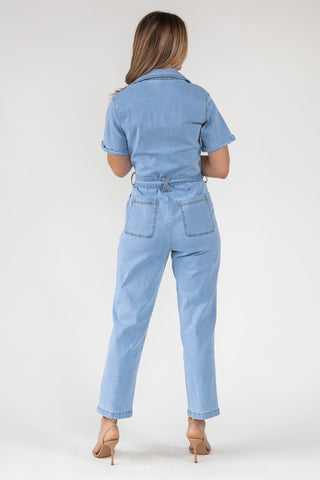 Kendall Denim Washed Jumpsuit - Final Sale - JO+CO