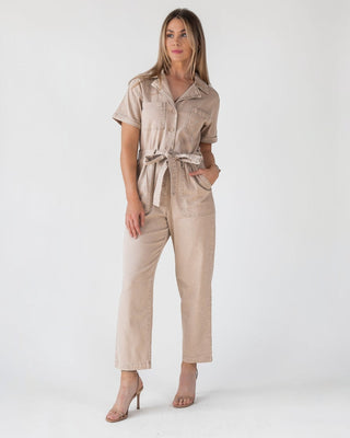 Kendall Khaki Washed Jumpsuit - Final Sale - JO+CO