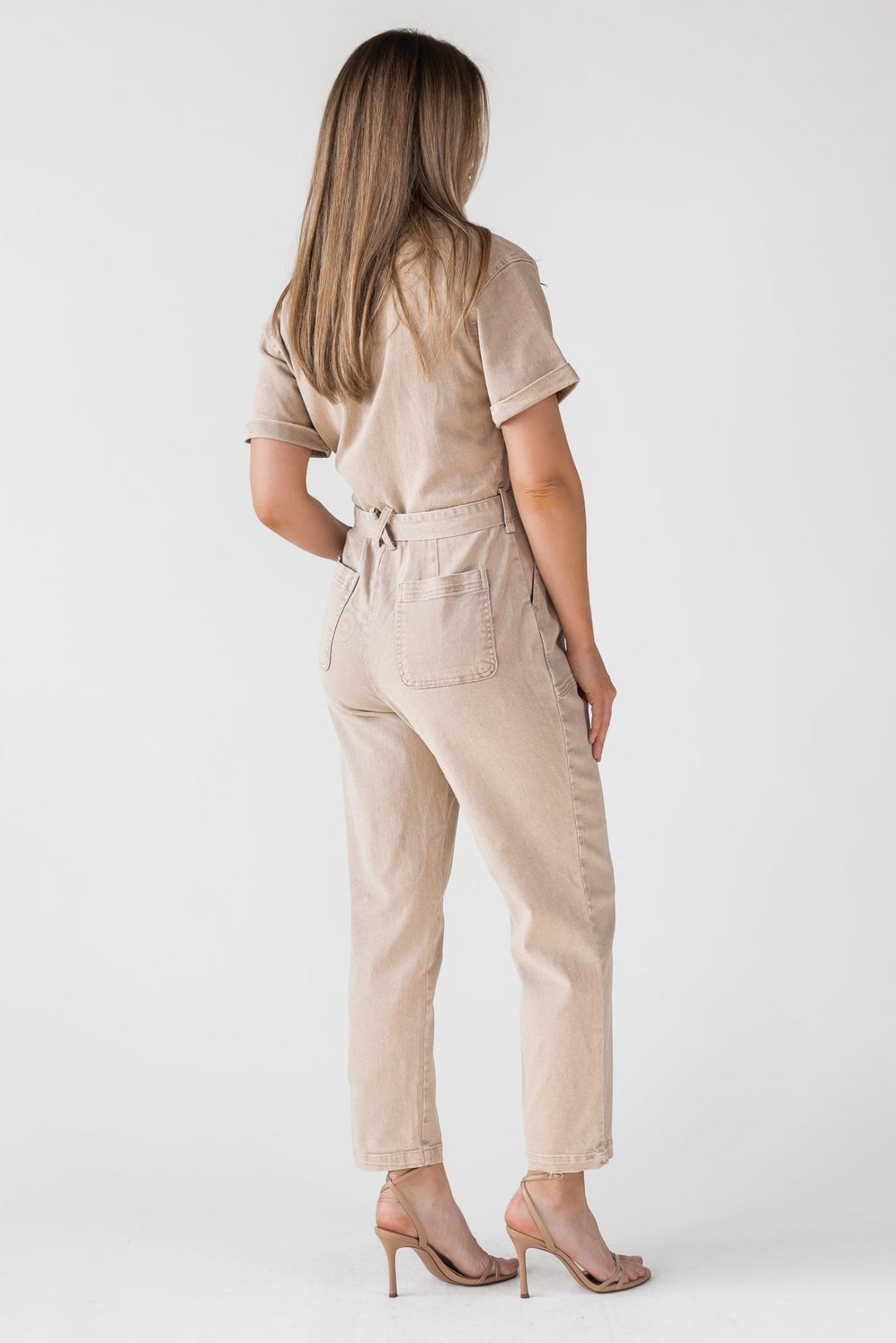 Kendall Khaki Washed Jumpsuit - Final Sale - JO+CO