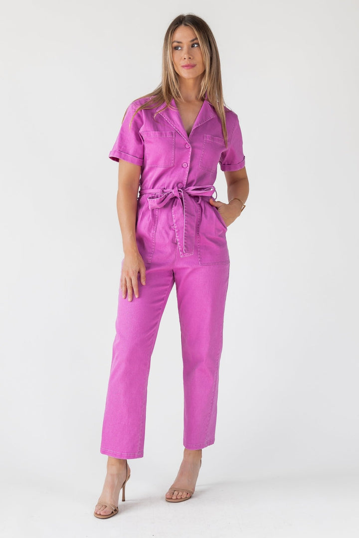 Kendall Pink Washed Jumpsuit - Final Sale - JO+CO