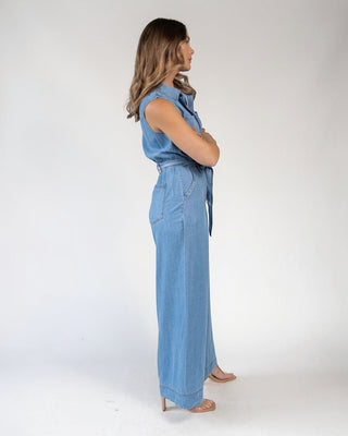 Lennon Light Wash Utility Jumpsuit - Final Sale - JO+CO