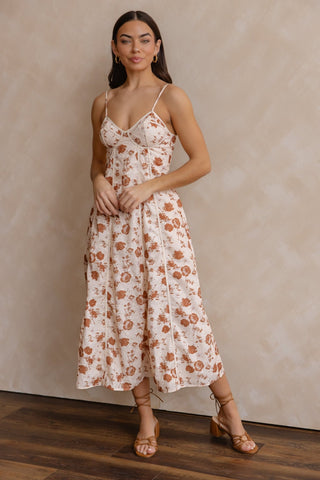 Leta Tan Embroidered Trim Dress - Final Sale - JO+CO