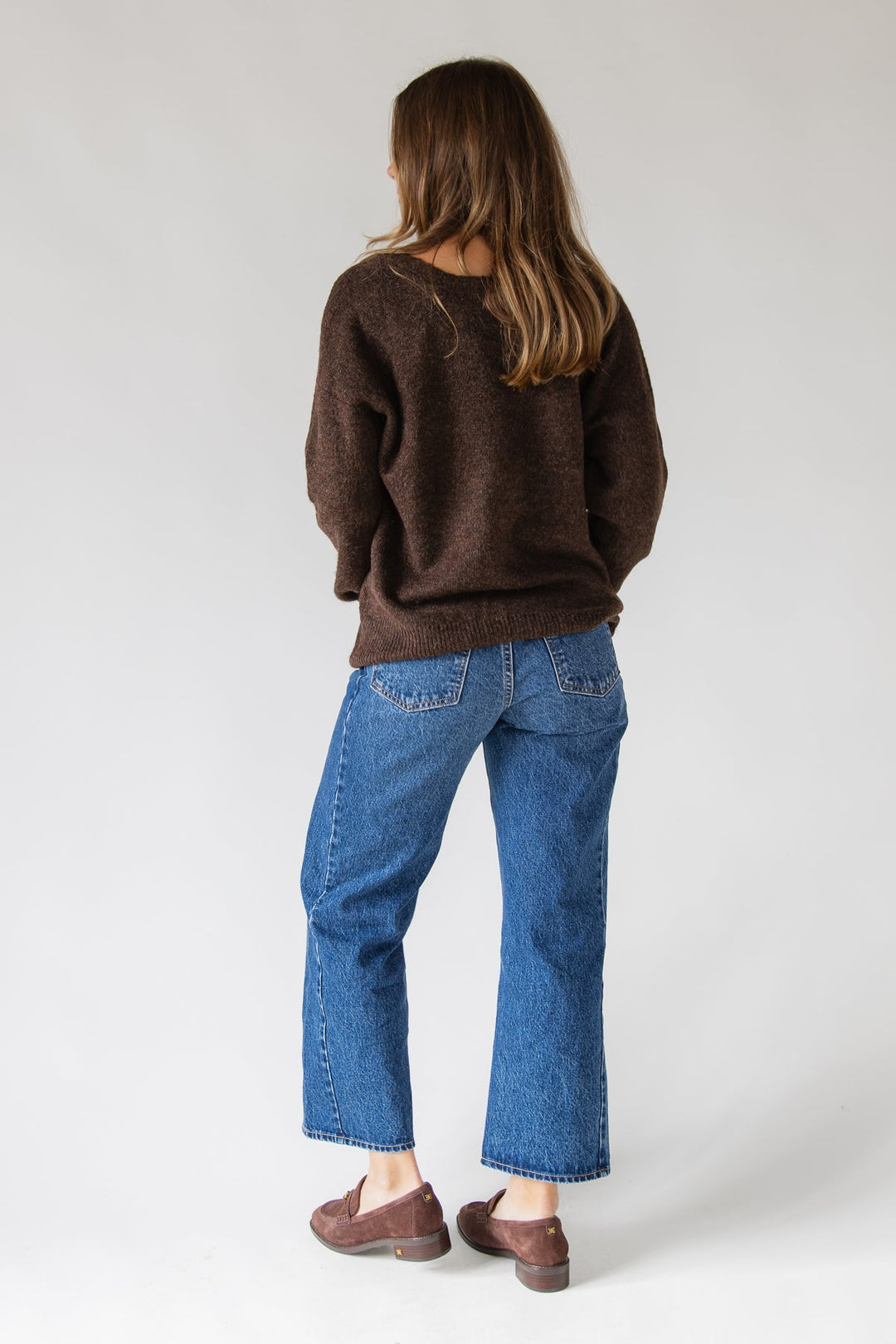 Lora Button Cardigan - Brown - JO+CO