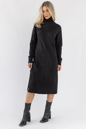 Lorene Sweater Midi Dress - Black - JO+CO