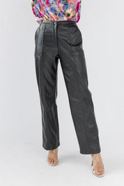 Making Headlines Faux Leather Pant - Black - JO+CO