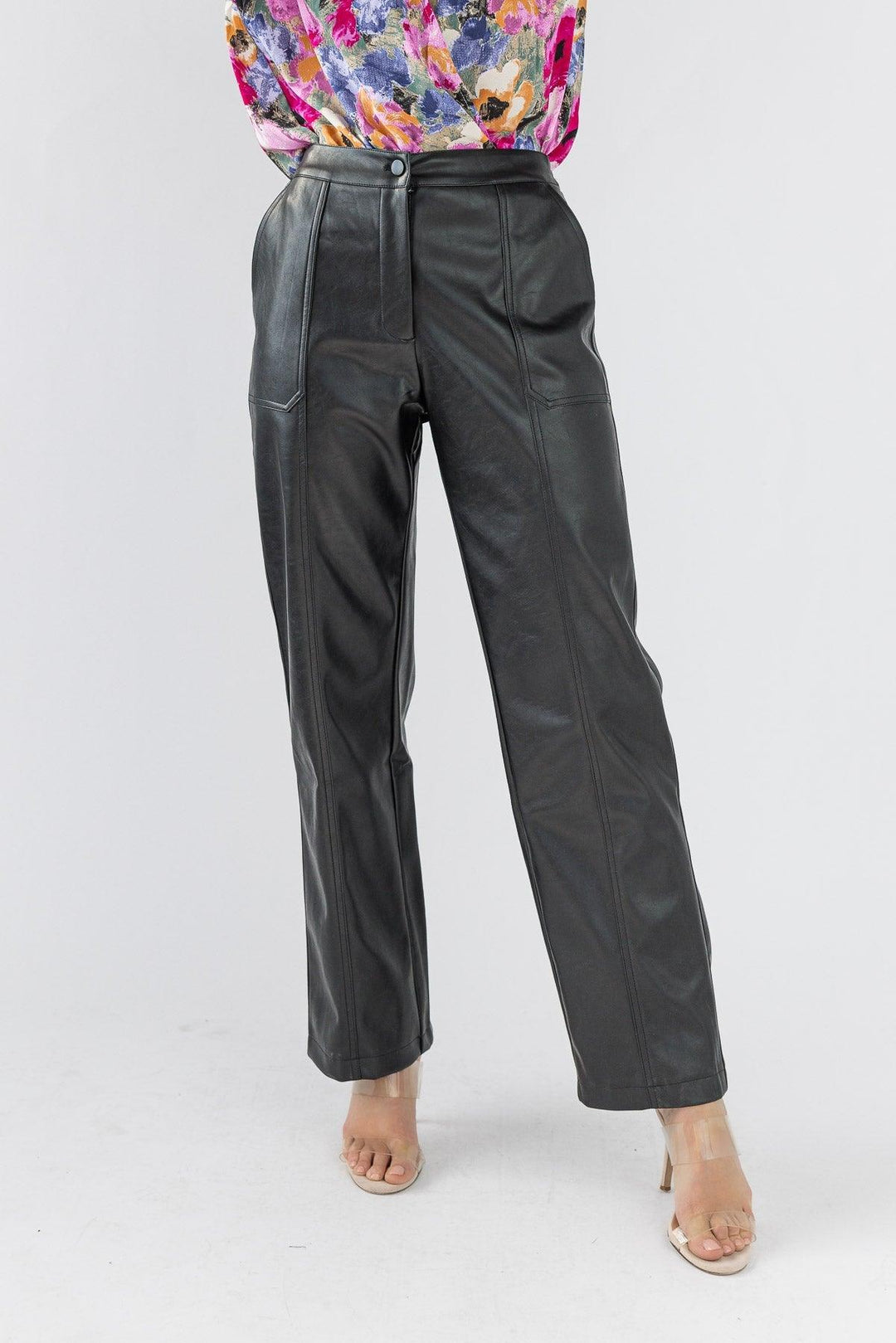 Making Headlines Faux Leather Pant - Black - JO+CO