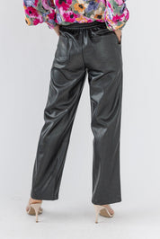 Making Headlines Faux Leather Pant - Black - JO+CO