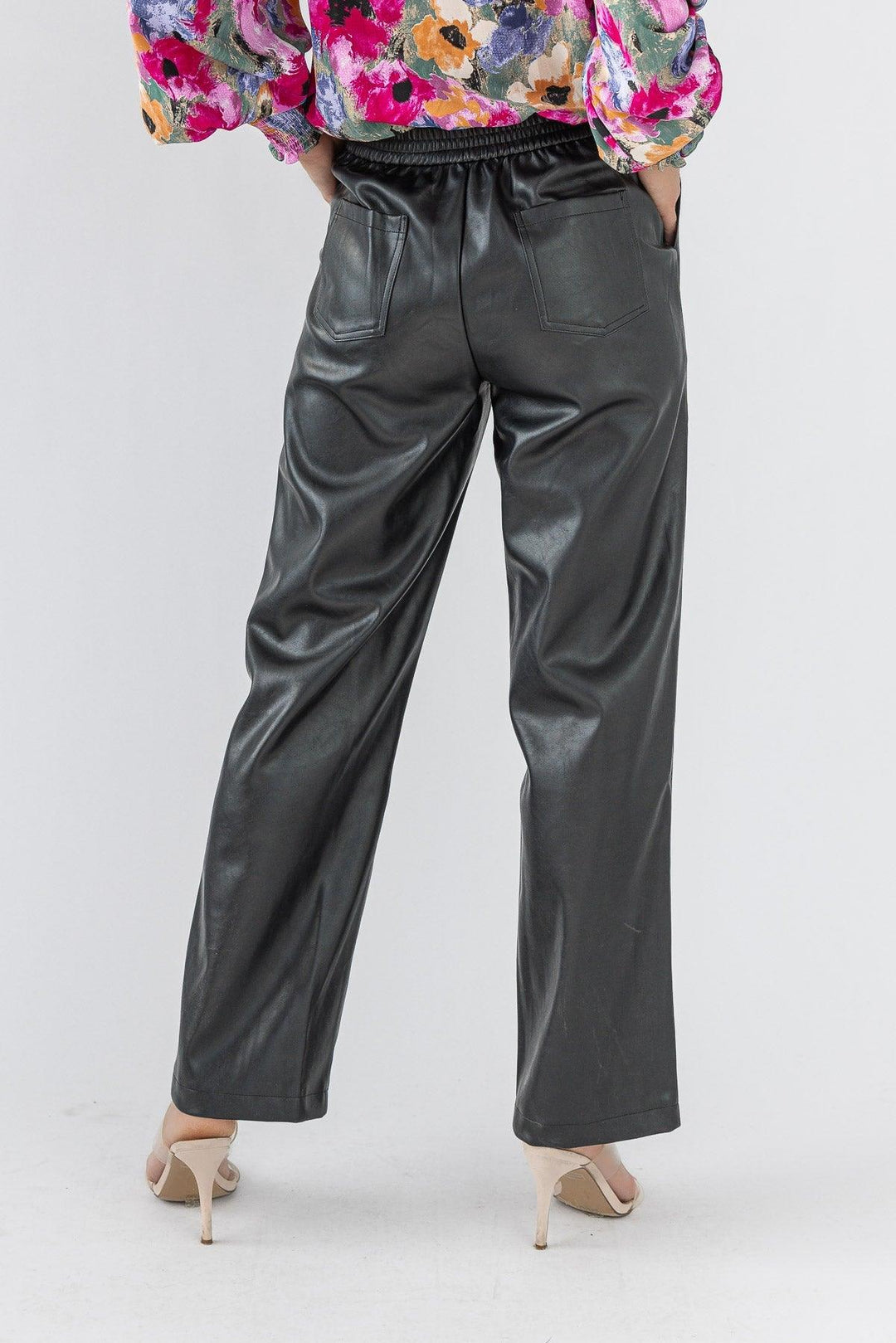 Making Headlines Faux Leather Pant - Black - JO+CO