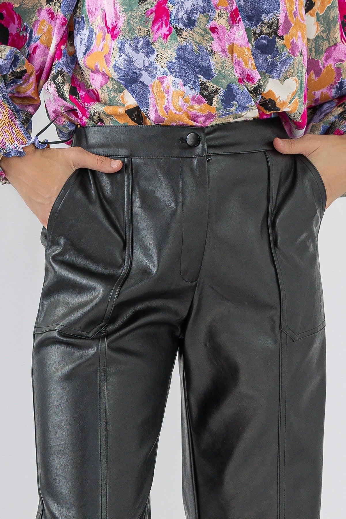 Making Headlines Faux Leather Pant - Black - JO+CO