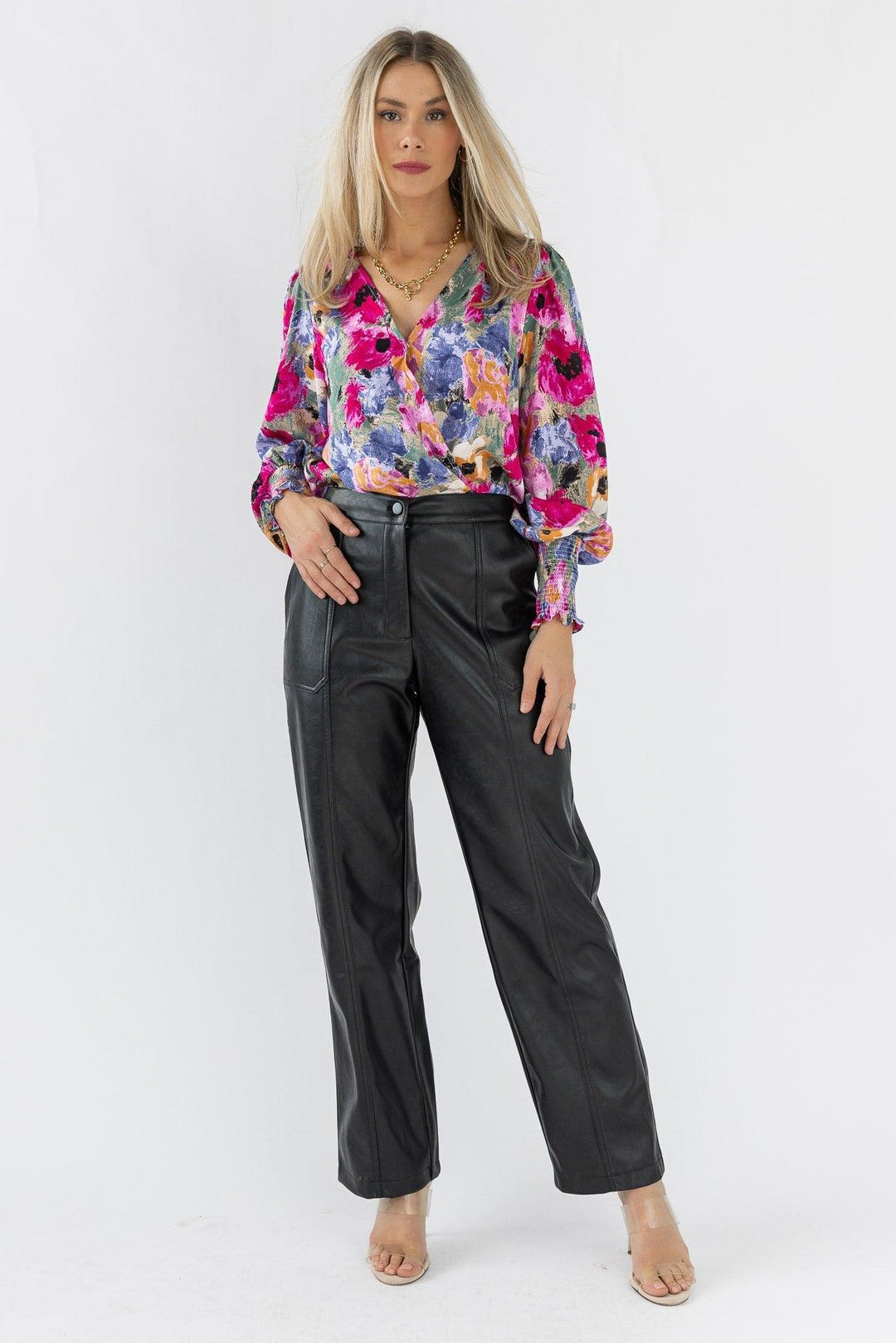 Making Headlines Faux Leather Pant - Black - JO+CO