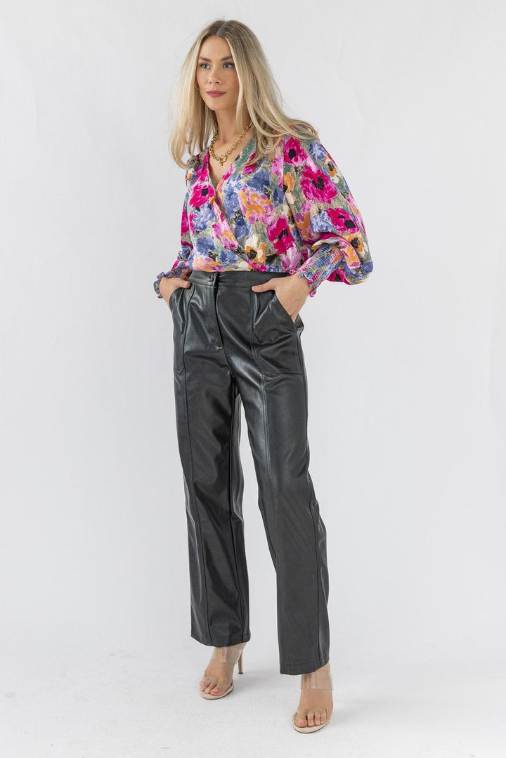 Making Headlines Faux Leather Pant - Black - JO+CO