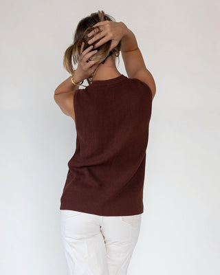Margot Brown Knit Button Vest - Final Sale - JO+CO